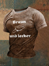 Herren Braun und Lecker bedrucktes Kurzarm-T-Shirt zartstils